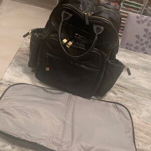 JuJuBe Diaper Bag Black Multi Pocket w/Changing Pad